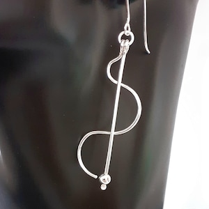 Sterling silver drop earrings, handmade in Scotland