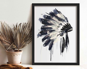 12x8 SmileArtDesign Indian Wall Art Native American Chiefs Headdress Feathered Watercolor Canvas Print Home Decor Decorative Artwork Living Room Bedroom Wall Decor Ready to Hang Made in USA 12x8 SmileArtDesign Indian Wall Art Native American Chiefs Headdress Feathered Watercolor Canvas Print Home Decor Decorative Artwork Living Room Bedroom Wall Decor Ready to Hang Made in USA