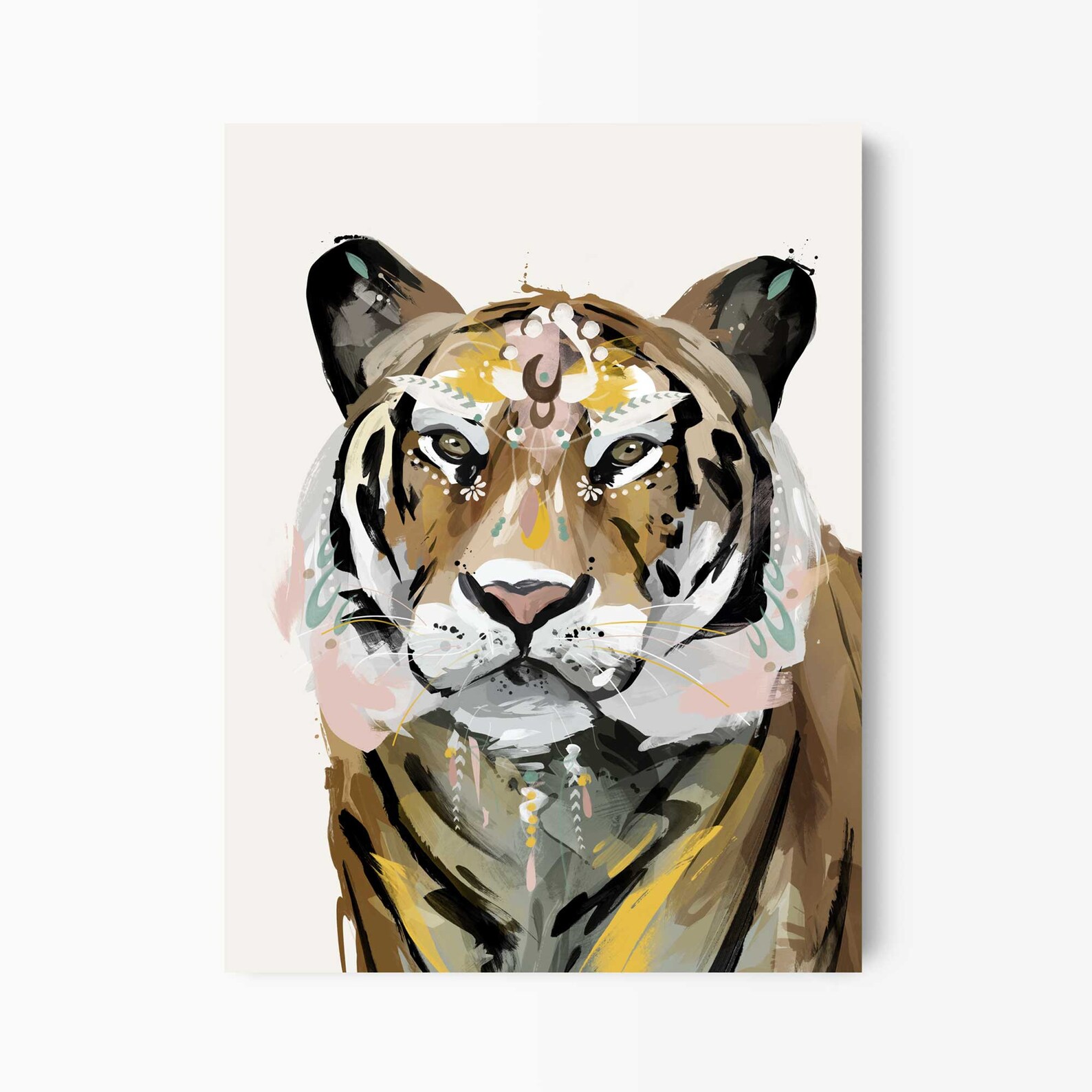 Bohemian Tiger Art Print Tiger Painting Framed Tiger Poster Etsy UK