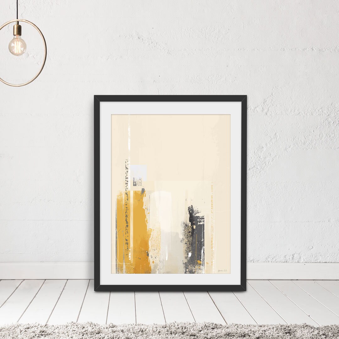 Abstract Prints Mustard and Grey Abstract Art Wall Art Art Etsy