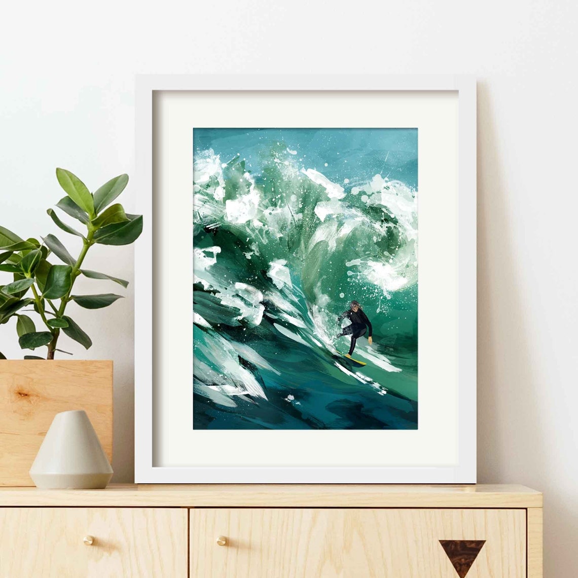Surfer Wall Art Print Framed Surf Poster Ocean Wave Etsy UK