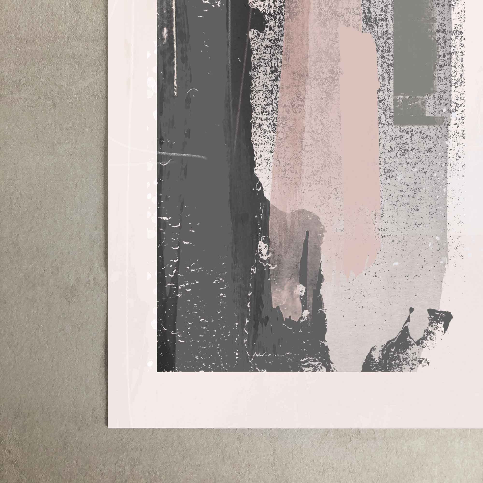 Pink and Grey Abstract Wall Art Print Blush Pink Abstract Etsy UK