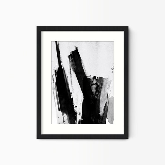 Minimalist Wall Art Prints Black And White Abstract Painting Large Framed Abstract Art Modern Scandinavian Bedroom Decor