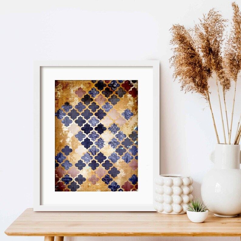 Moroccan Wall Art Print Modern Moroccan Wall Decor Bohemian Etsy UK