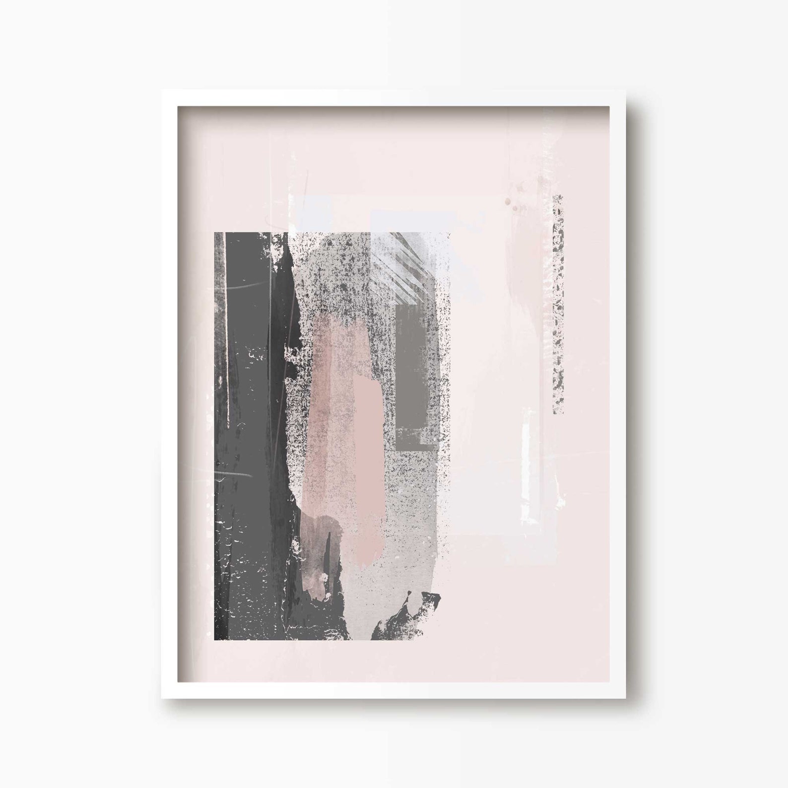 Pink and Grey Abstract Wall Art Print Blush Pink Abstract Etsy UK