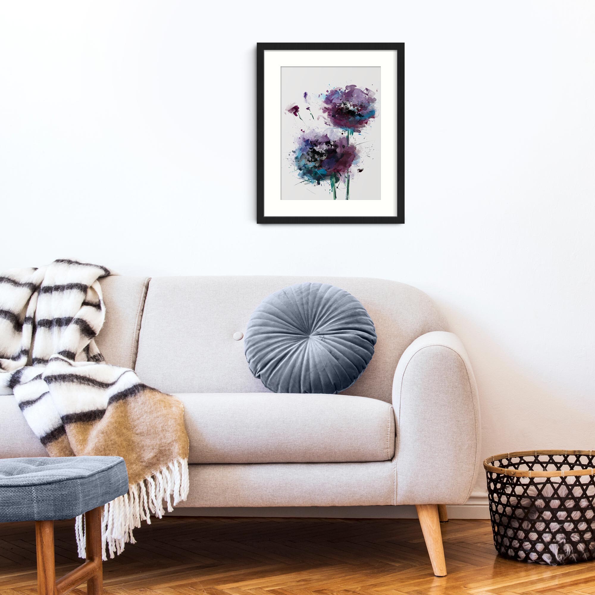 Purple Abstract Floral Wall Art Print Modern Abstract Flower - Etsy UK