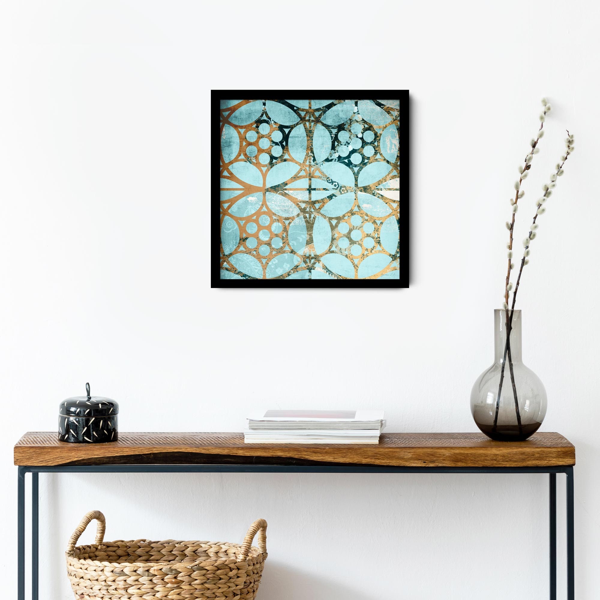 Blue & Gold Moroccan Wall Art Print Modern Moroccan Wall Etsy