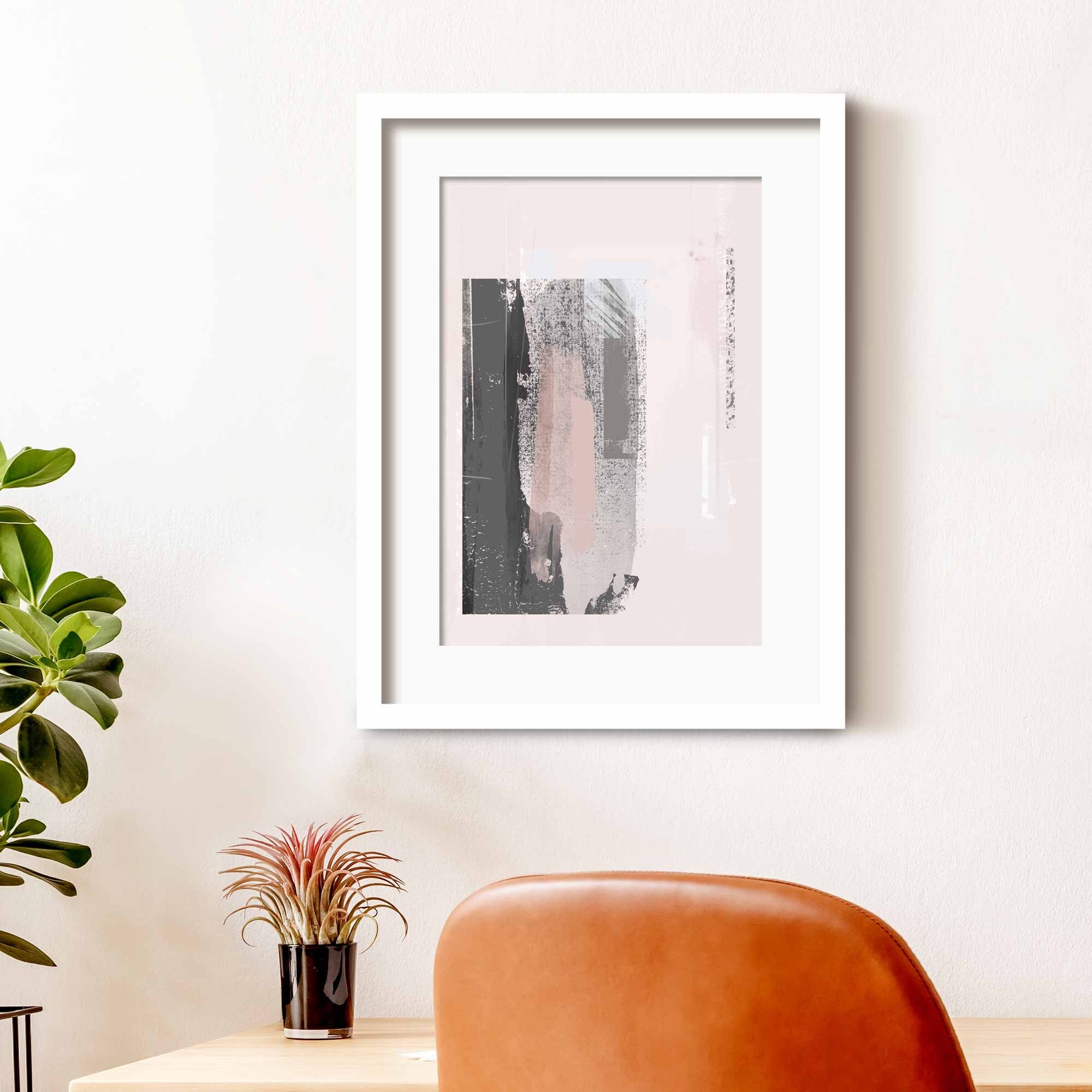 Pink and Grey Abstract Wall Art Print Blush Pink Abstract Etsy UK