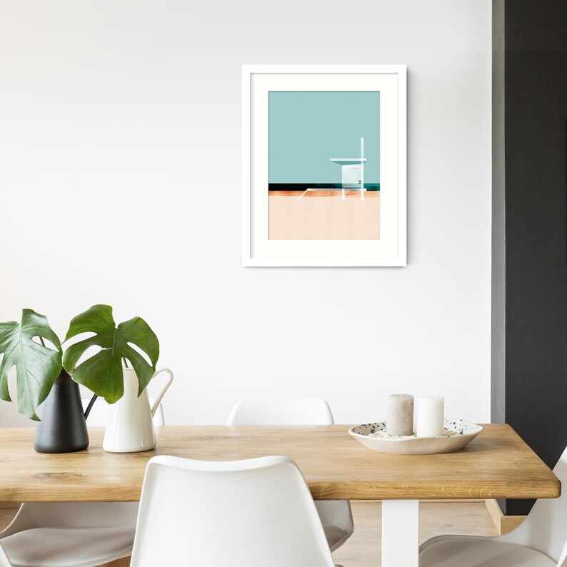 Beach Wall Art Print Framed Beach Poster Modern Beach Wall Etsy
