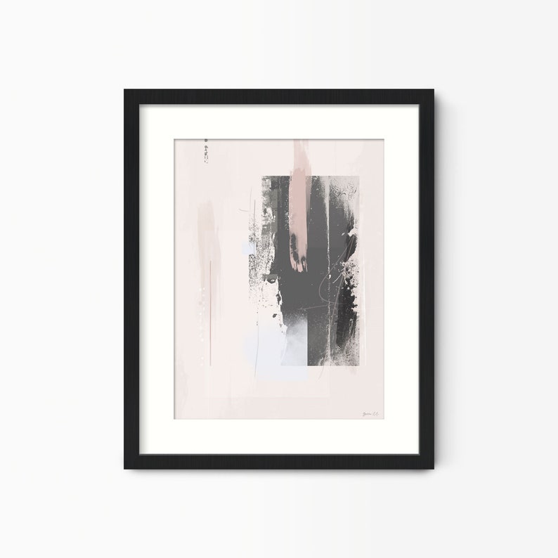 Pink and Grey Abstract Wall Art Prints Blush Pink Abstract Etsy