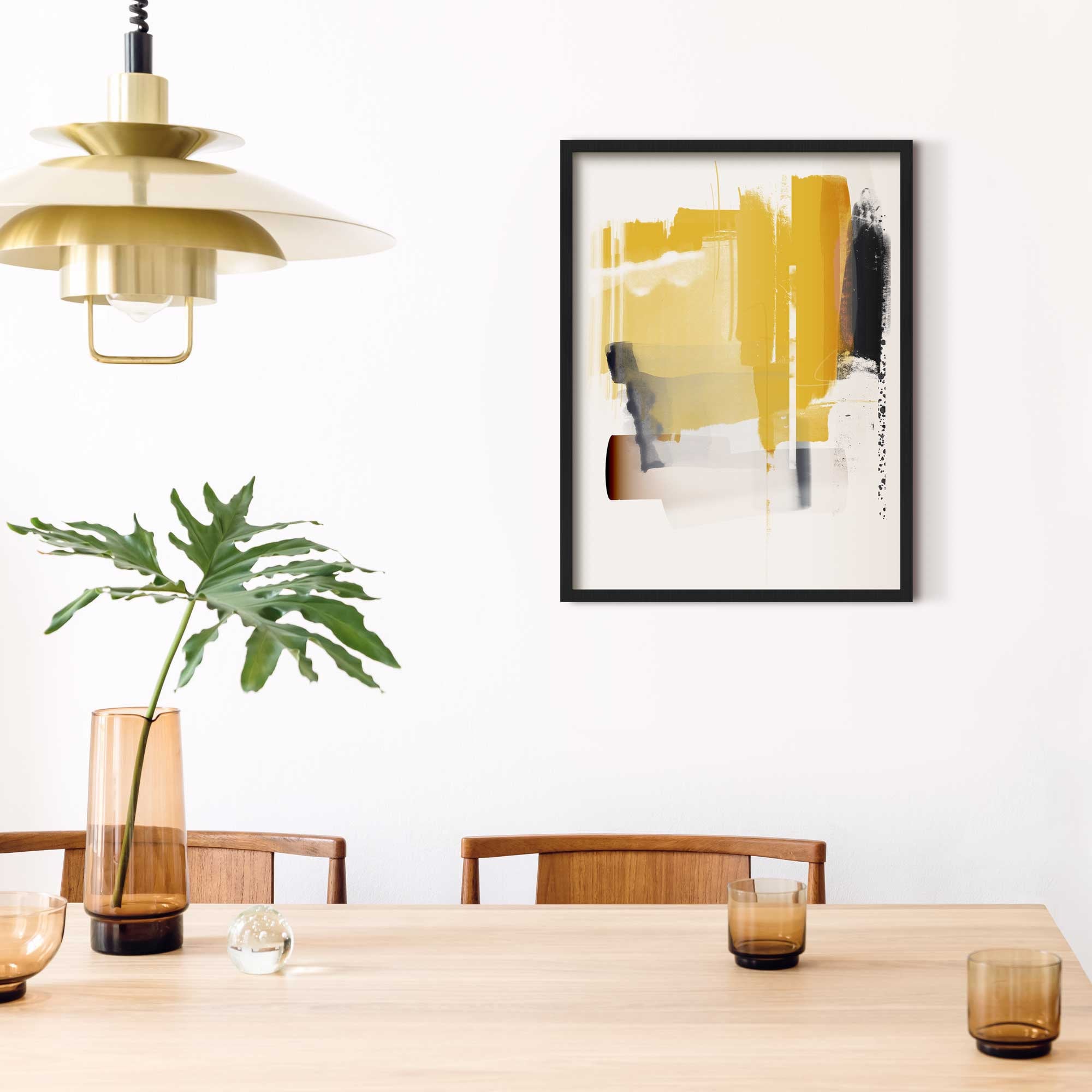 Mustard and Grey Abstract Print Mustard Yellow Wall Art Etsy UK
