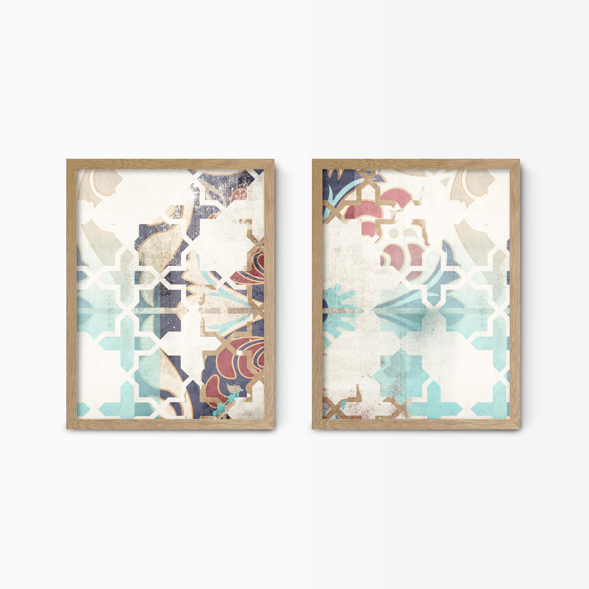 Moroccan Wall Art Set of 2 Prints Modern Moroccan Wall Decor Etsy