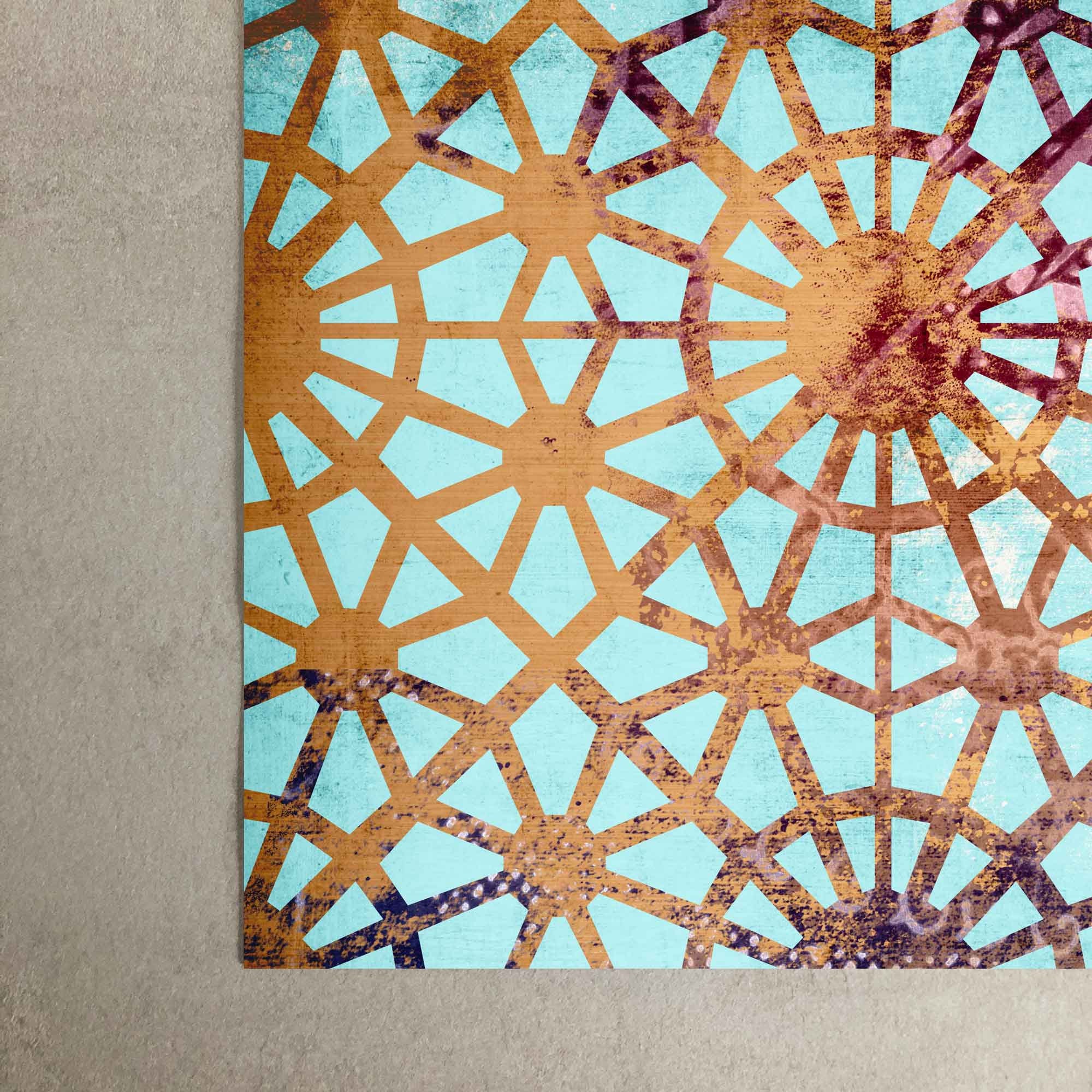 Blue & Gold Moroccan Wall Art Print Modern Moroccan Wall Etsy