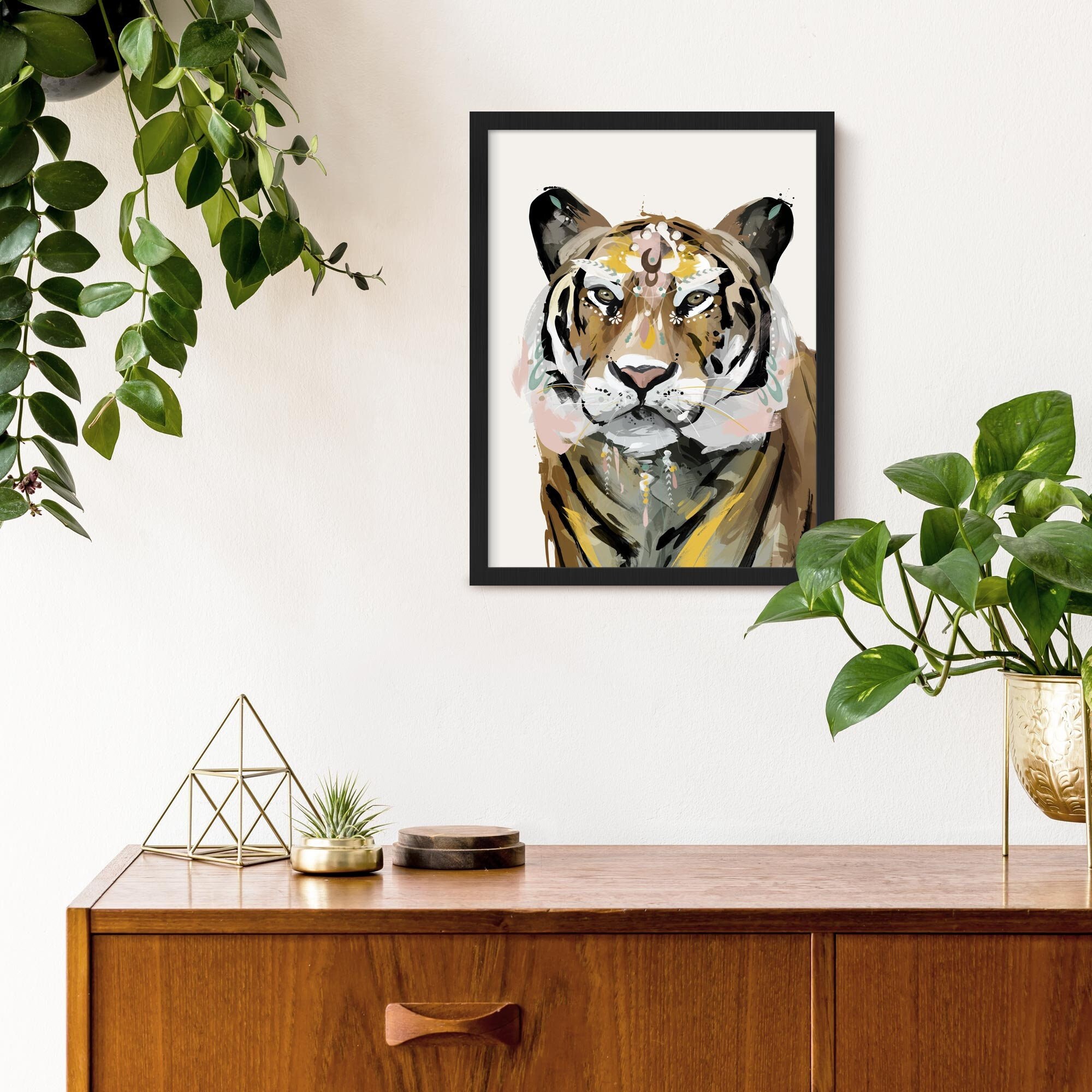 Bohemian Tiger Art Print Tiger Painting Framed Tiger Poster - Etsy UK