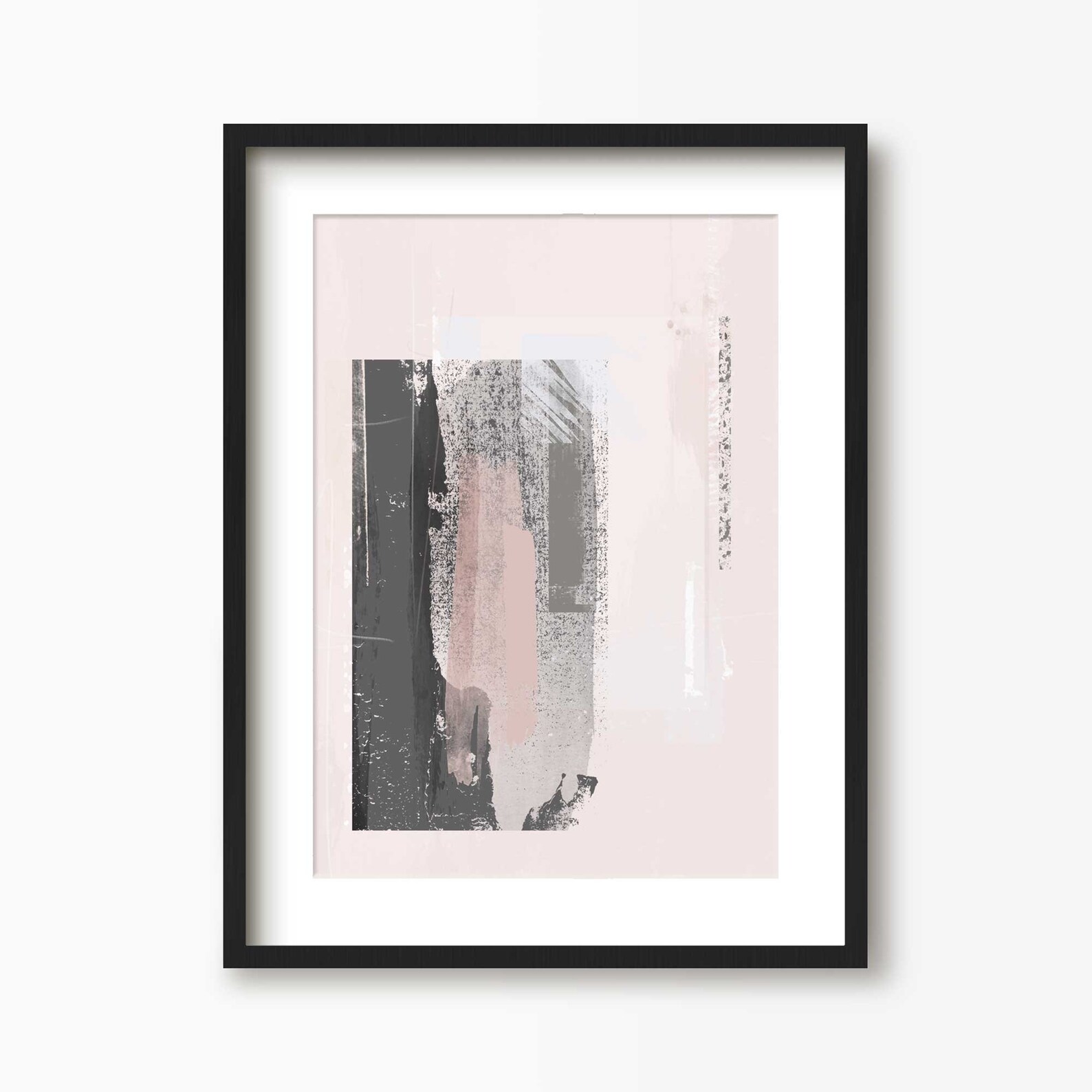Pink and Grey Abstract Wall Art Print Blush Pink Abstract Etsy UK