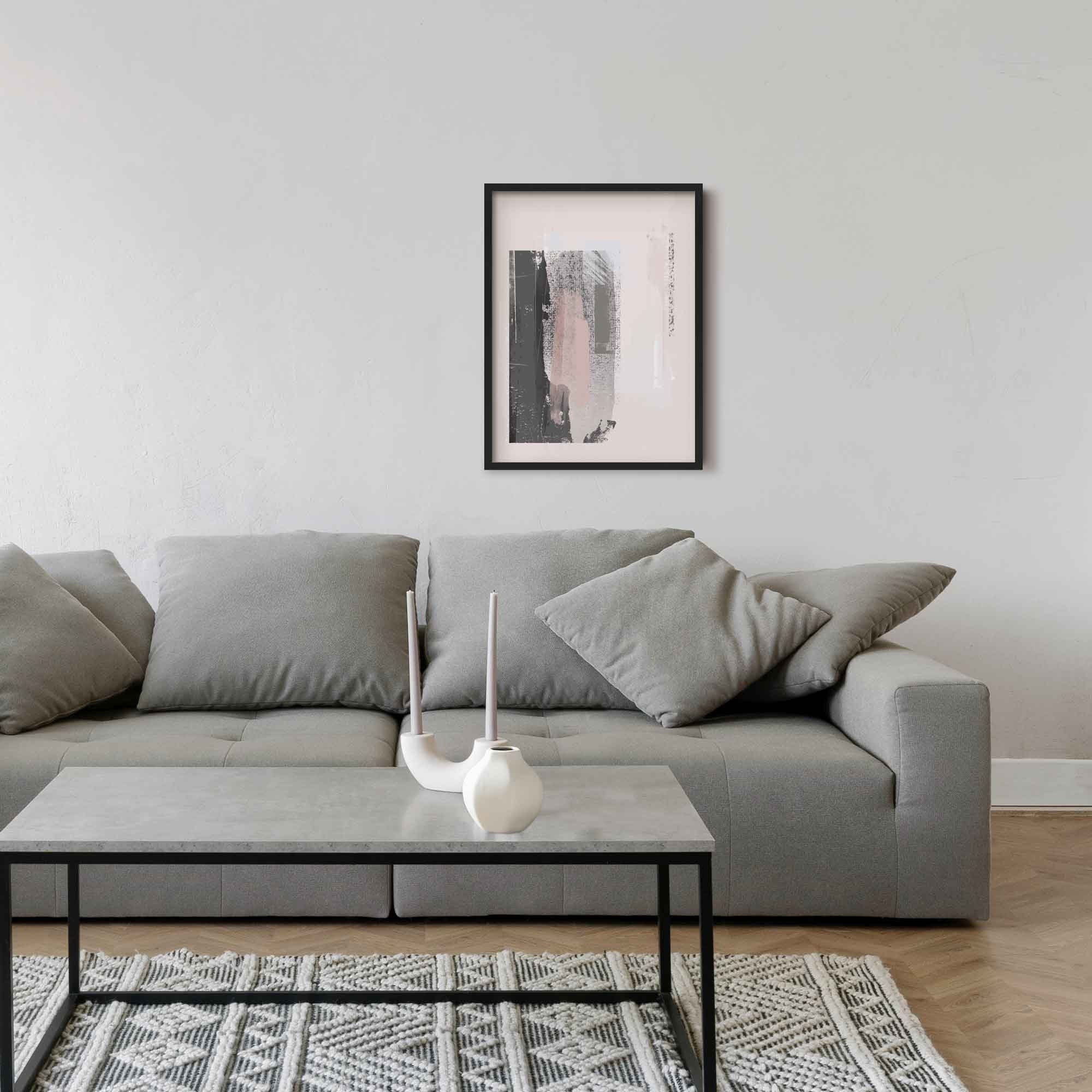 Pink and Grey Abstract Wall Art Print Blush Pink Abstract Etsy UK