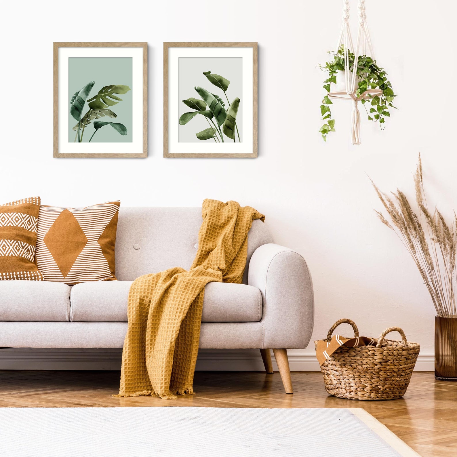 Botanical Print Set Framed Botanical Wall Art Mixed Palm Etsy