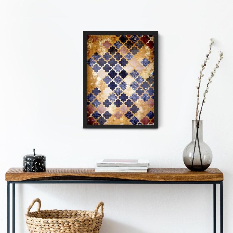 Moroccan Wall Art Print Modern Moroccan Wall Decor Bohemian Etsy UK
