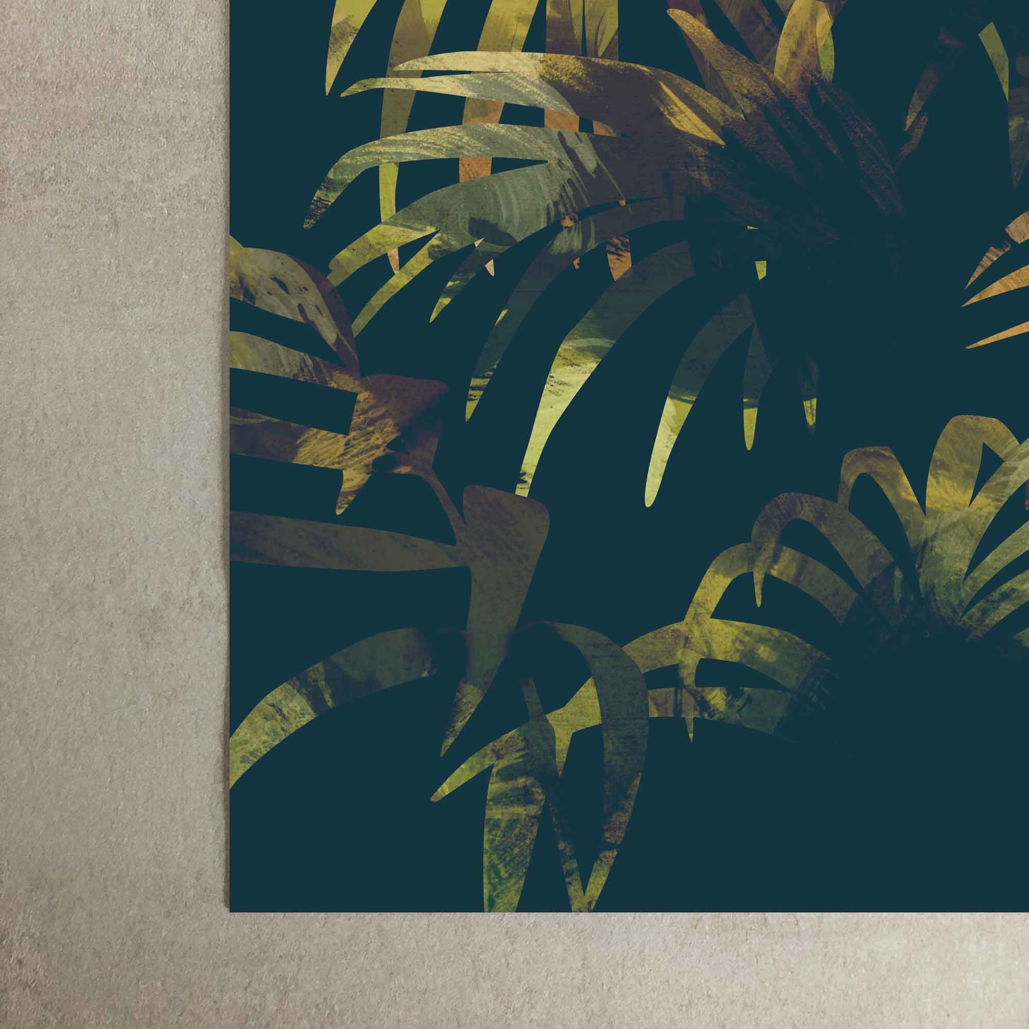 Dark Tropical Jungle Leaf Art Print Framed Botanical Wall Etsy