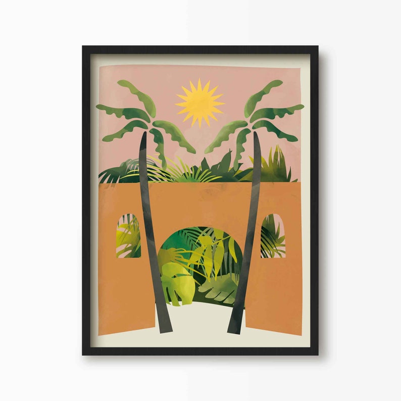 Palm Tree Wall Art Print Framed Botanical Art Print Tropical - Etsy UK