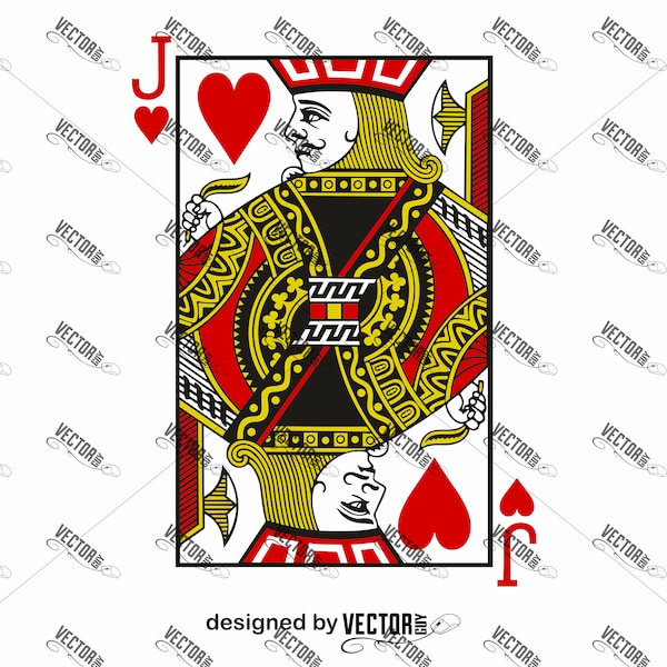 Jack of Hearts Playing Cards, SVG Cut File, Instant Download