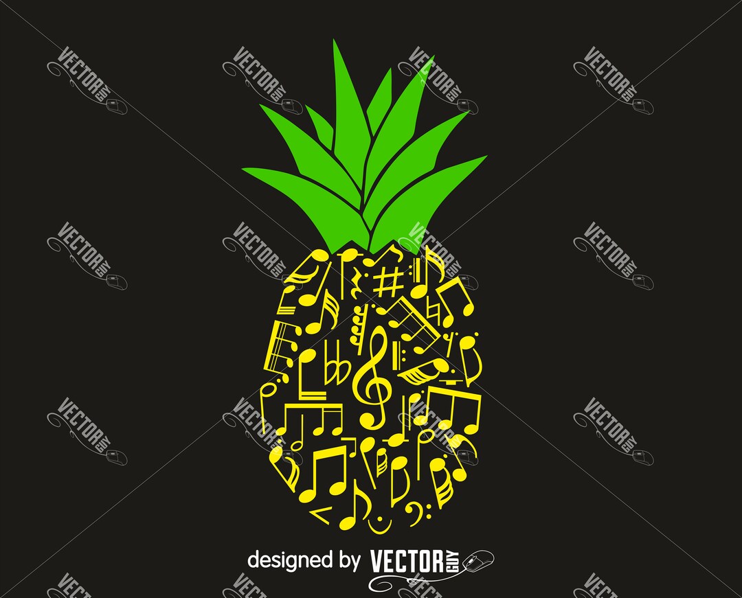Pineapple Music Notes, SVG Cut File, Instant Download Etsy UK