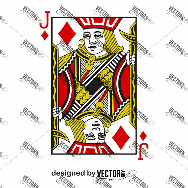 Jack of Diamonds Playing Cards, SVG Cut File, Instant Download