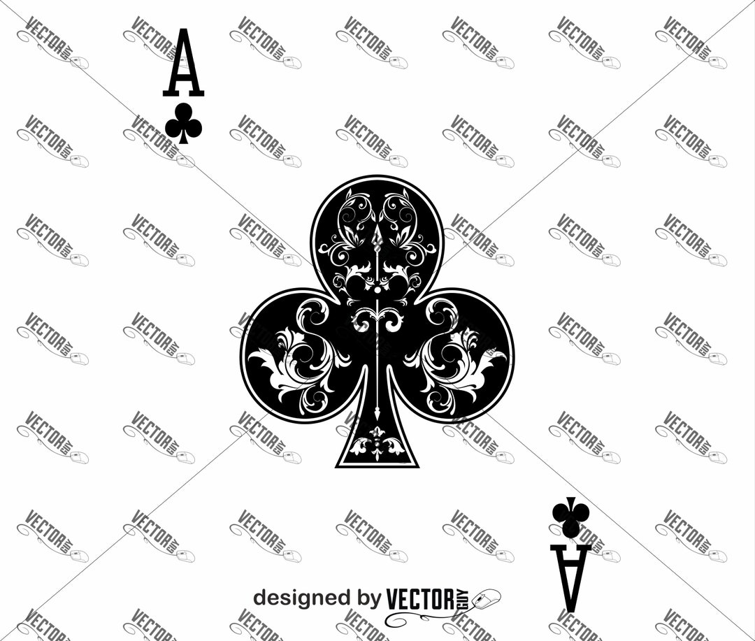 Ace of Clubs Card, SVG Cut File, Instant Download Etsy