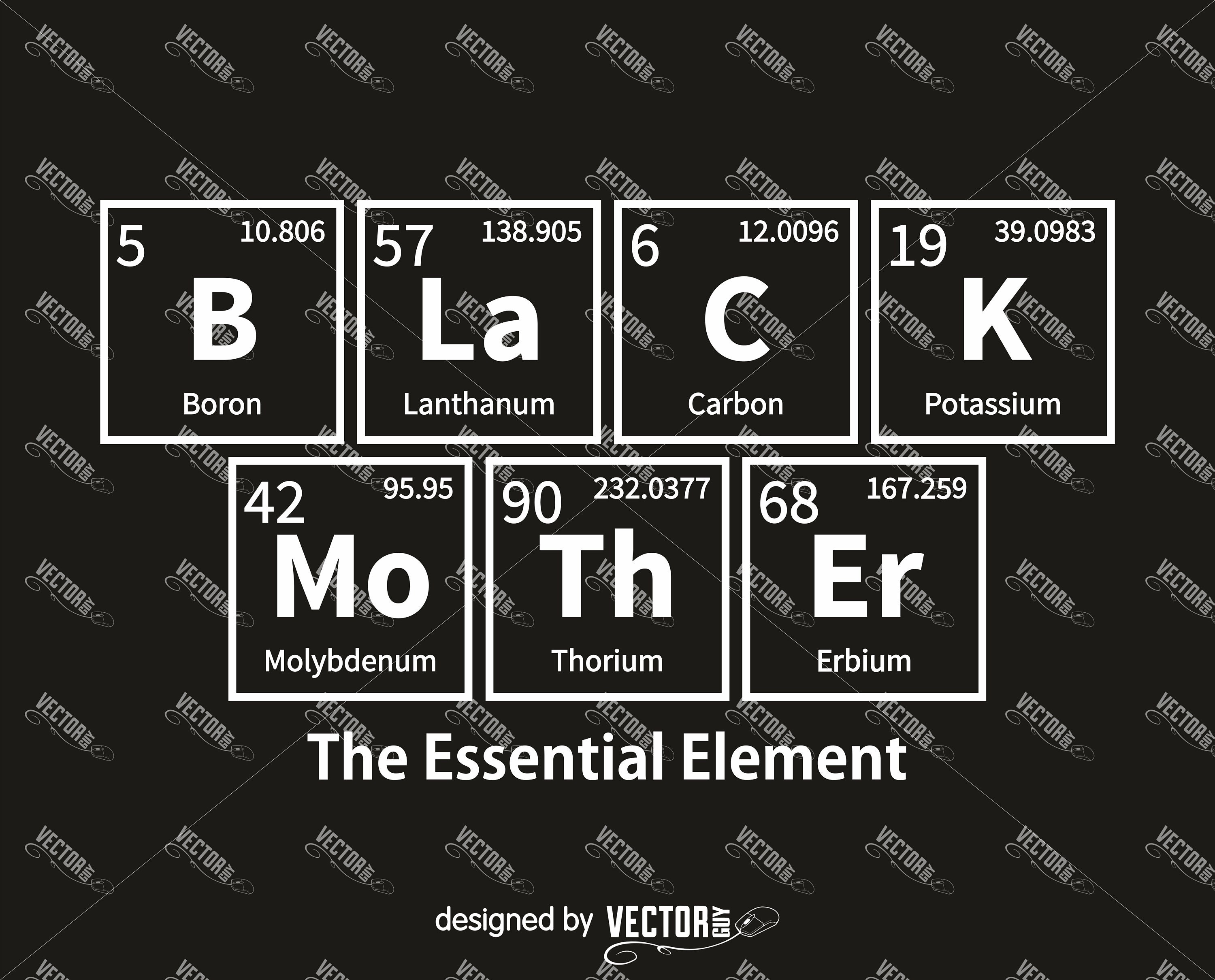 Black Mother The Essential Element Periodic Table Svg Cut Etsy