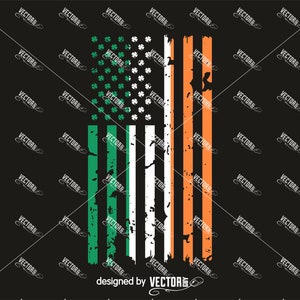 Irish American Distressed Flag, SVG Cut File, Instant Download