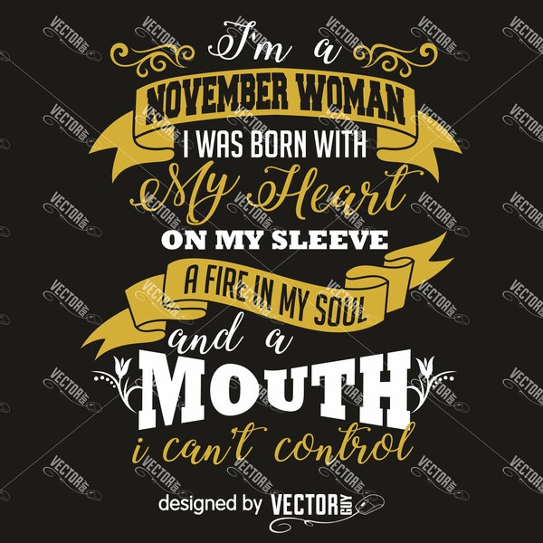 November Woman, SVG Cut File, Instant Download