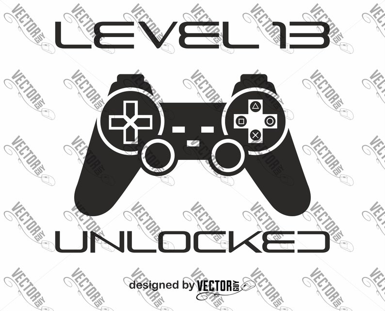 Download Level 13 Unlocked Birthday Game Controller SVG Vector File ...