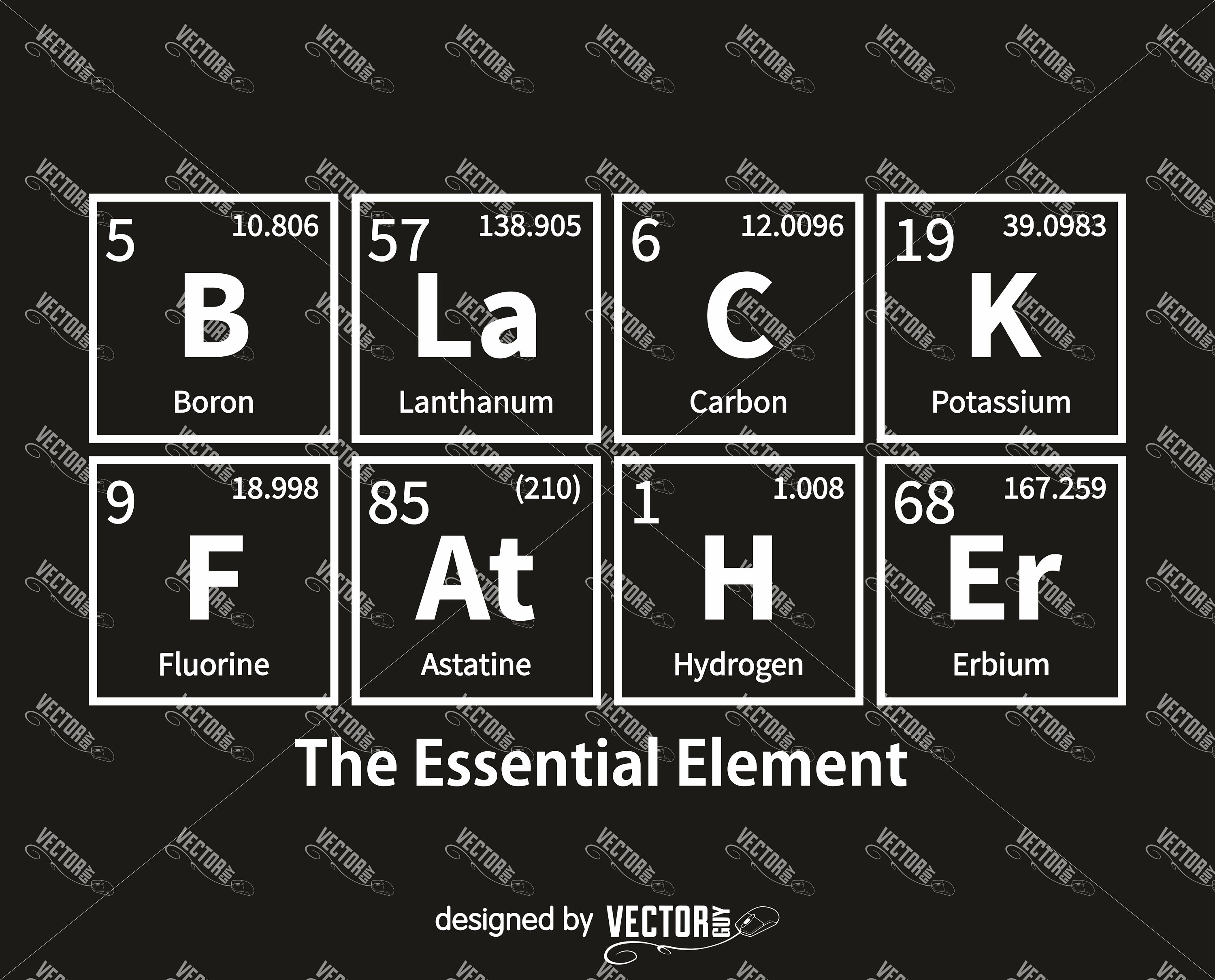Download Black Father The Essential Element Periodic Table SVG Cut | Etsy