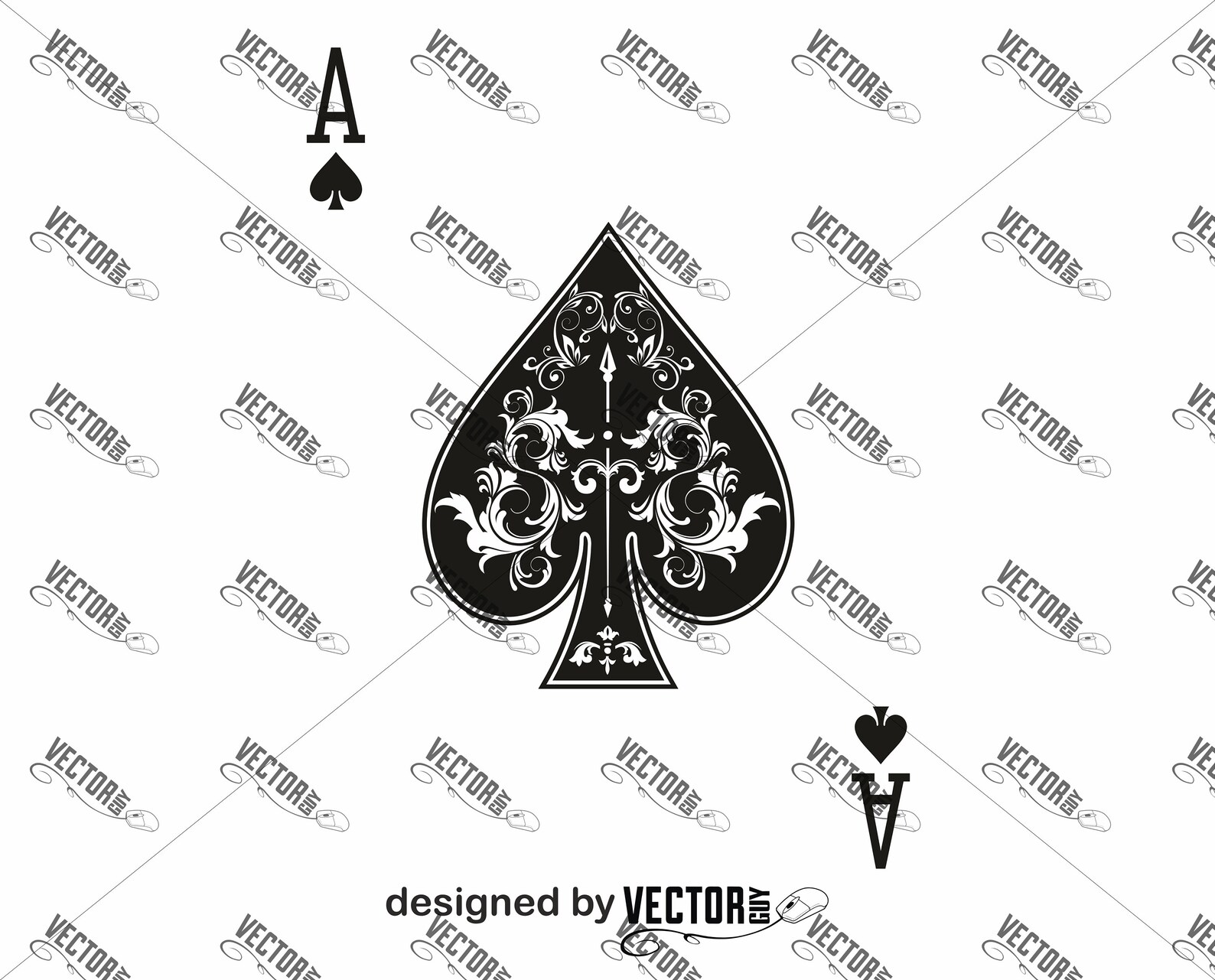 Ace of Spades Card SVG Cut File Instant Download Etsy
