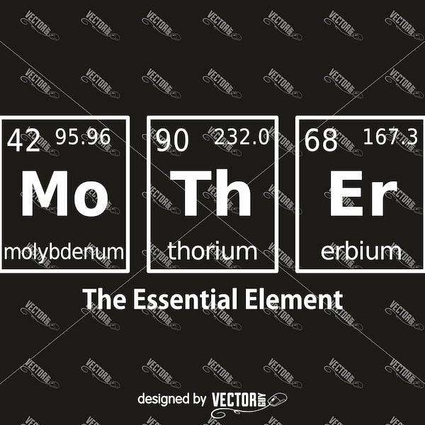 Mother The Essential Element, Periodic Table, SVG Cut File, Instant Download