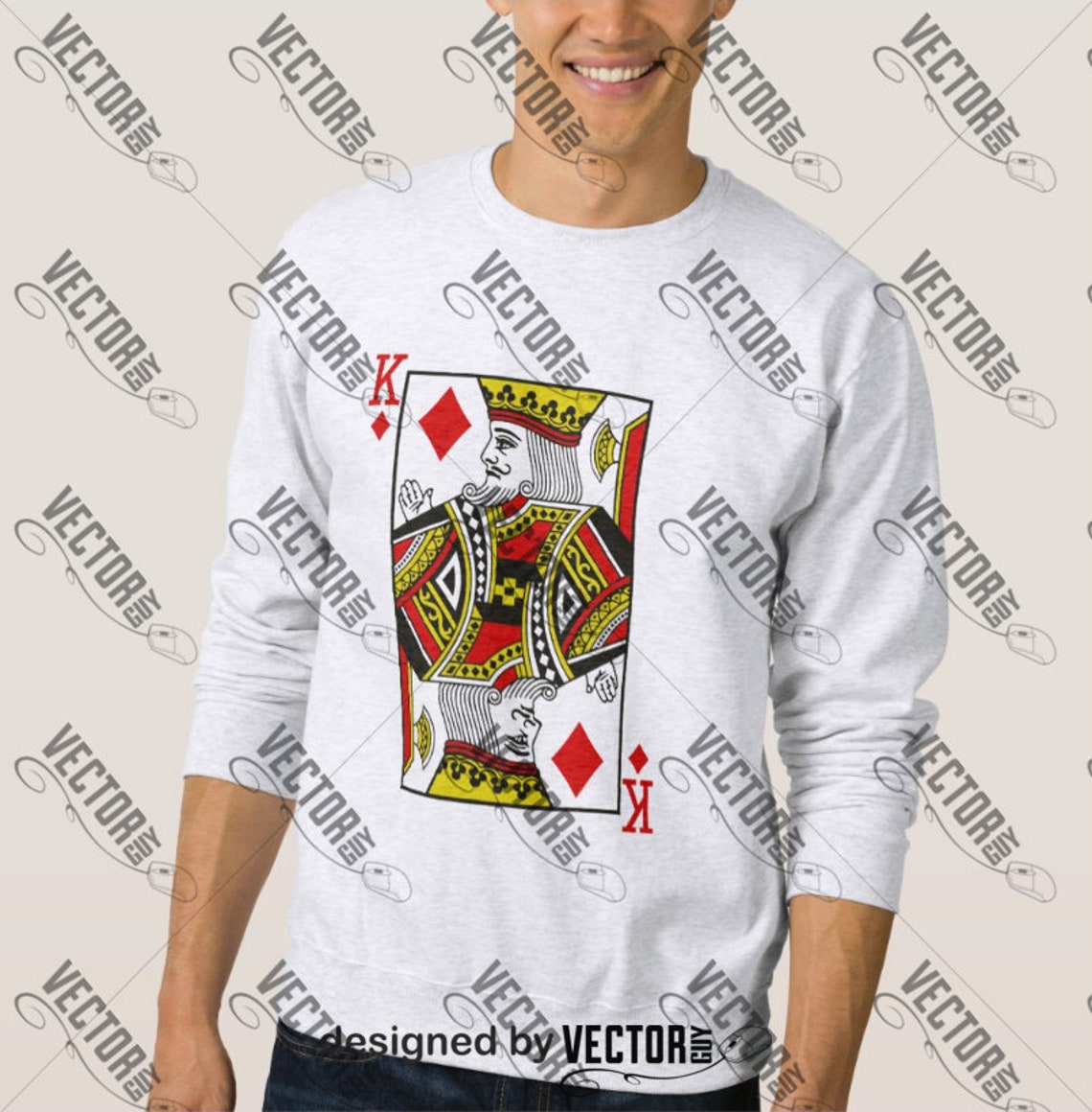 King of Diamonds Playing Cards Cut File SVG Instant Etsy