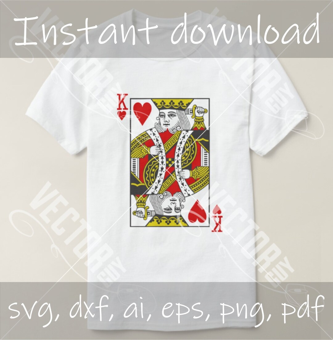 King of Hearts Playing Cards Cut File SVG Instant Download Etsy