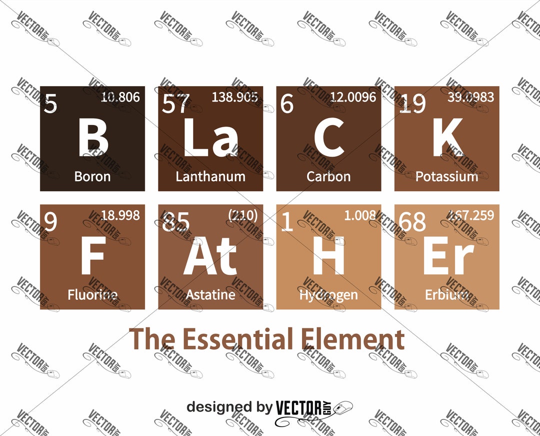 Black Father Melanin the Essential Element, Periodic Table, SVG Cut ...