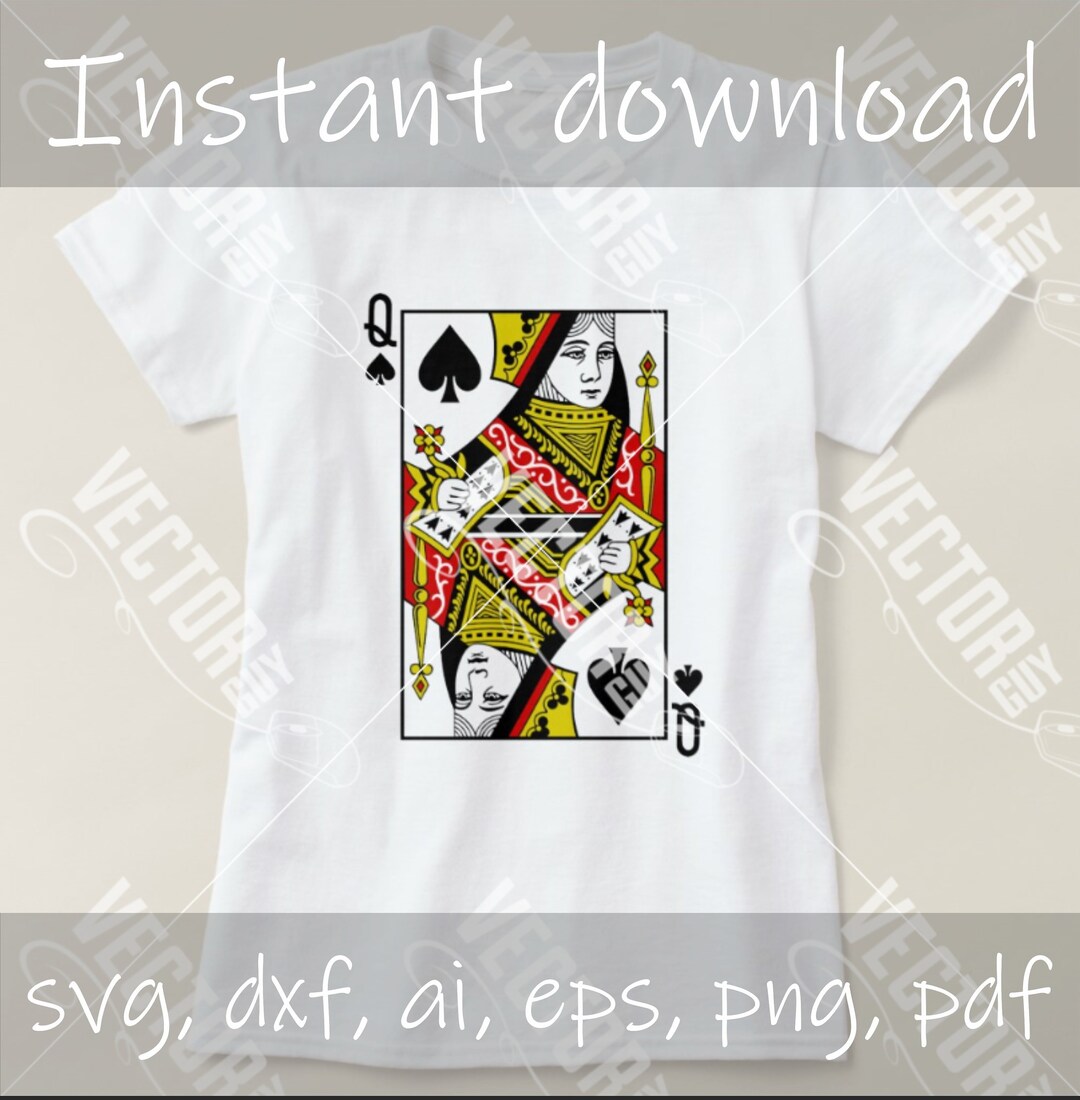 Queen of Spades Playing Cards Cut File SVG Instant Etsy UK