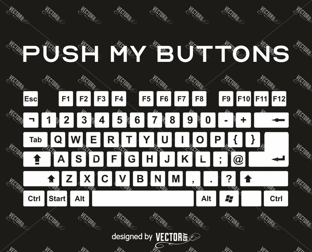 Push My Buttons QWERTY Keyboard, SVG Cut File, Instant Download Etsy UK
