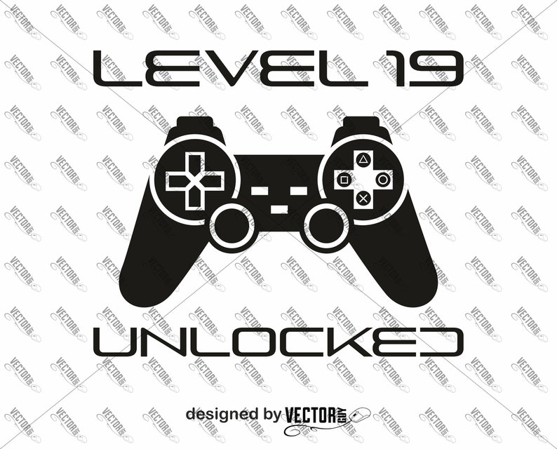 Download Level 19 Unlocked Birthday Game Controller SVG Vector File ...