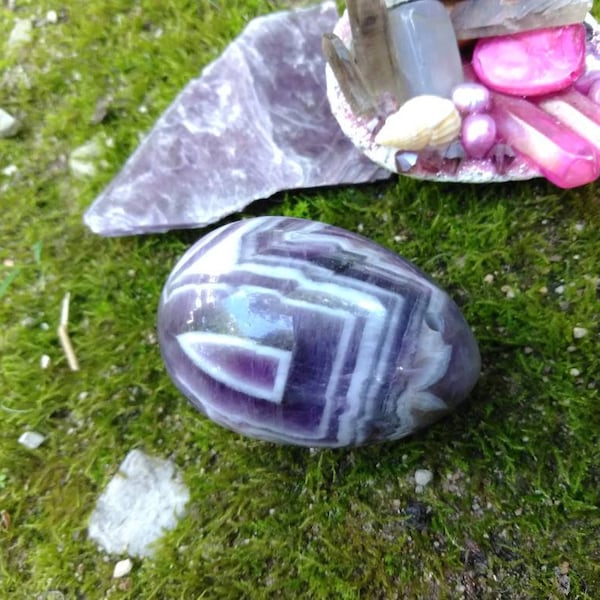 Large Amethyst Yoni Egg - Healing Crystal - Reiki Healing - Drilled Yoni Egg - Crystal Egg - Kegel Egg - Kegel Exerciser - Jade Egg #675