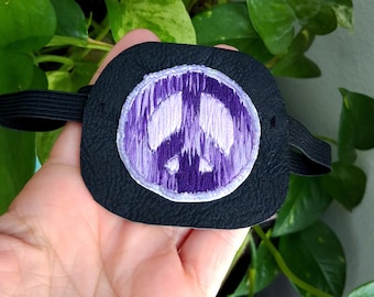 Blandad broderad ögonlapp med fredstecken, justerbar syntillbehör