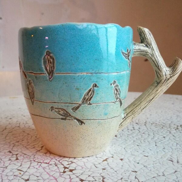 Mug ceramic "birds"
