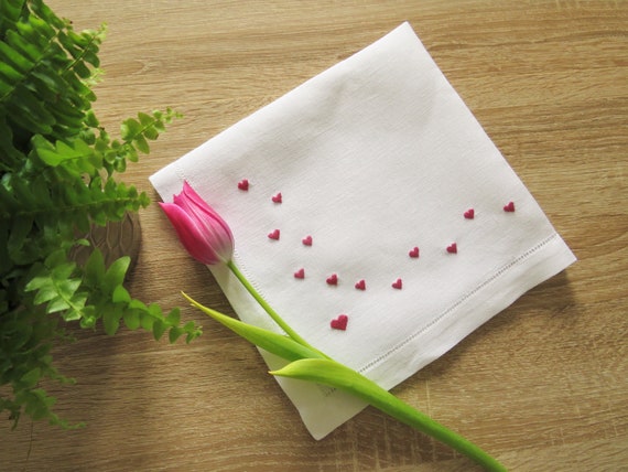 100% Linen/ Cotton Luxury Hand Embroidered Table Napkin