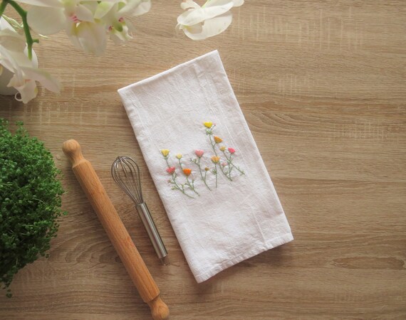 Tea Towel 100% Cotton Embroidered Animal Kitchen Hand Towels Dish