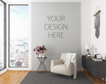 Download Blank Wall Mockup Art Pink Living Room Feminine Interior Room Mockup Poster Artwork Canvas Scandinavian Design Nordic Boho Female Peonies Spiral Book Mockup Psd Free All Free Mockups