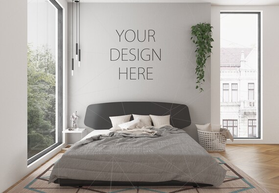 Blank Wall Mockup Art Bedroom Interior Mockup Room Mockup Blank Wall Mockup Art Bedroom Interior Mockup Room Mockup