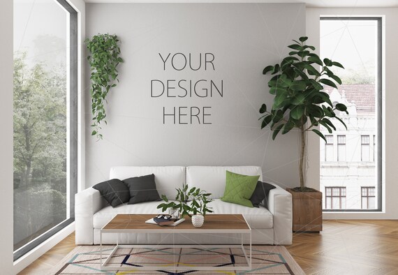 Blank Wall Mockup Art Lounge Interior Mockup Living Room Blank Wall Mockup Art Lounge Interior Mockup Living Room