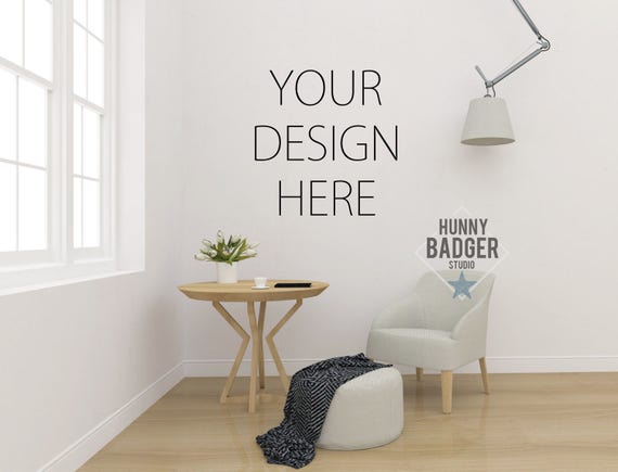 Blank Wall Mockup Frame Art Mockup Living Room Coffee